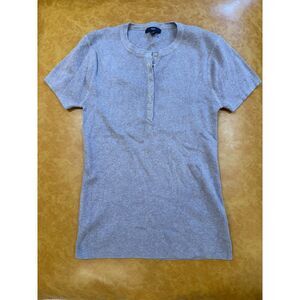 GAP Lilac Ribbed Henley Tee Top Size M Light Purple